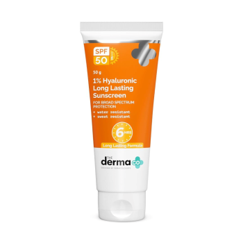 Derma Co 1% Hyaluronic Long Lasting Sunscreen SPF 50  for Broad Spectrum Protection - 50 g