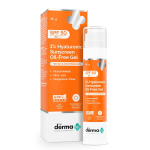 The Derma Co 1% Hyaluronic Sunscreen Oil-Free Gel SPF 50 PA++++ for oily and acne prone skin - 50g