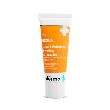 The Derma Co Pore Minimizing Priming Sunscreen with SPF 50 & PA+++ For Open Pores & UVA/UVB Protection - 80g